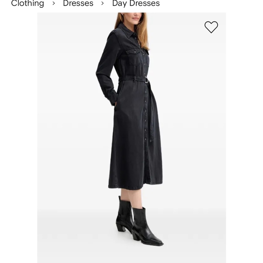 Levi Denim Chic Black Long Sleeve Women's Dress